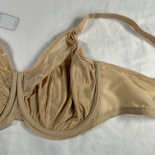 Elomi 46DDD Cate Underwire Full Cup Banded Bra EL4030SAD Beige Sand Tan Bow Lace - Picture 9 of 12