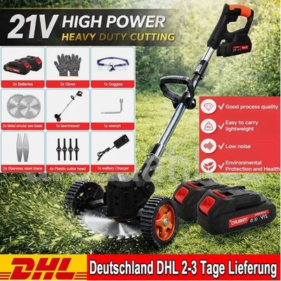 TANBURO 125cm Akku-Rasentrimmer 21V 1200W Freischneider Mit Unkrautbürste