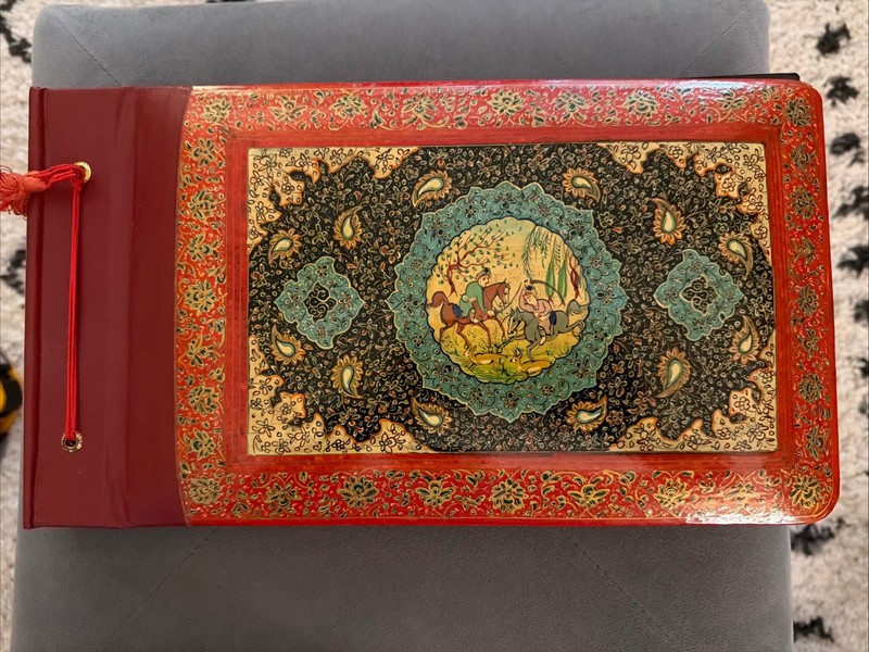 Antique Wood Lacquer Beautiful Hand Painted Photo Album/Scrapbook - Pristine