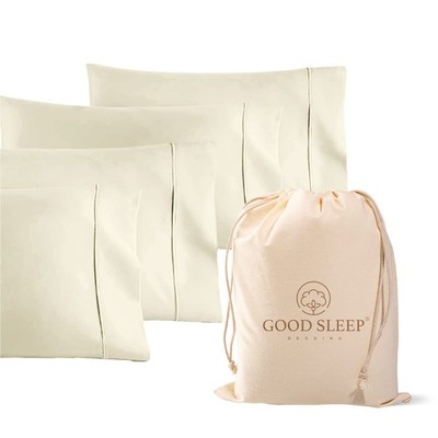 1000 TC Ivory Standard Pillowcases Set of 4 100% Egyptian Cotton Pillow Cases...