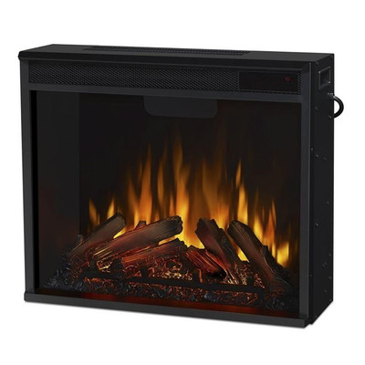Real Flame Vivid Flame Stainless Steel Electric Firebox in Black