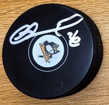 Autographed MATTHEW BARNABY Pittsburgh Penguins Hockey Puck w/Show Ticket