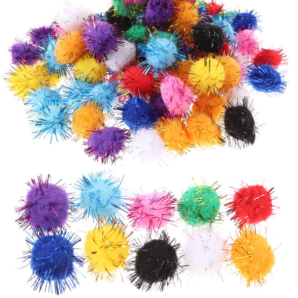 100 Pcs Soft Plush Balls for Cats - Fun Fuzzy Enrichment Toys for Indoor Play