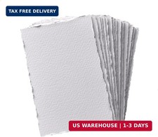 Deckle Edge Watercolor Paper, 100 Cotton, 140 LB, 300 4" X 6", Natural White