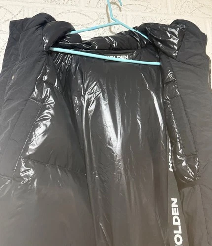 Holden Mens Long Down Parka Black Jacket Size XL image 7