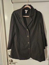 Chico's Women's Black Heavy Weight Jacket/Blazer W/Pockets Size 3