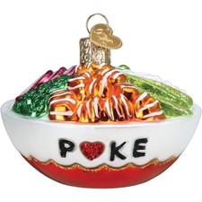 Old World Christmas Glass Blown Holiday Ornament, Poke Bowl With OWC Gift Box 