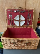 vintage picnic basket  & ware for 2