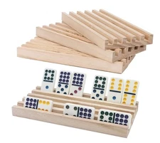 Wooden Domino Trays/Racks Set of 8 Mexican Train Domino Trays/Racks Double 12
