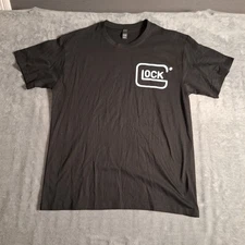 Glock T-Shirt Black White Logo Firearm Pistol Gun Enthusiast Tee Shirt Large 