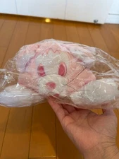 Tully's Coffee Tom & Jerry Dog Plush Pink Red Eyes Used