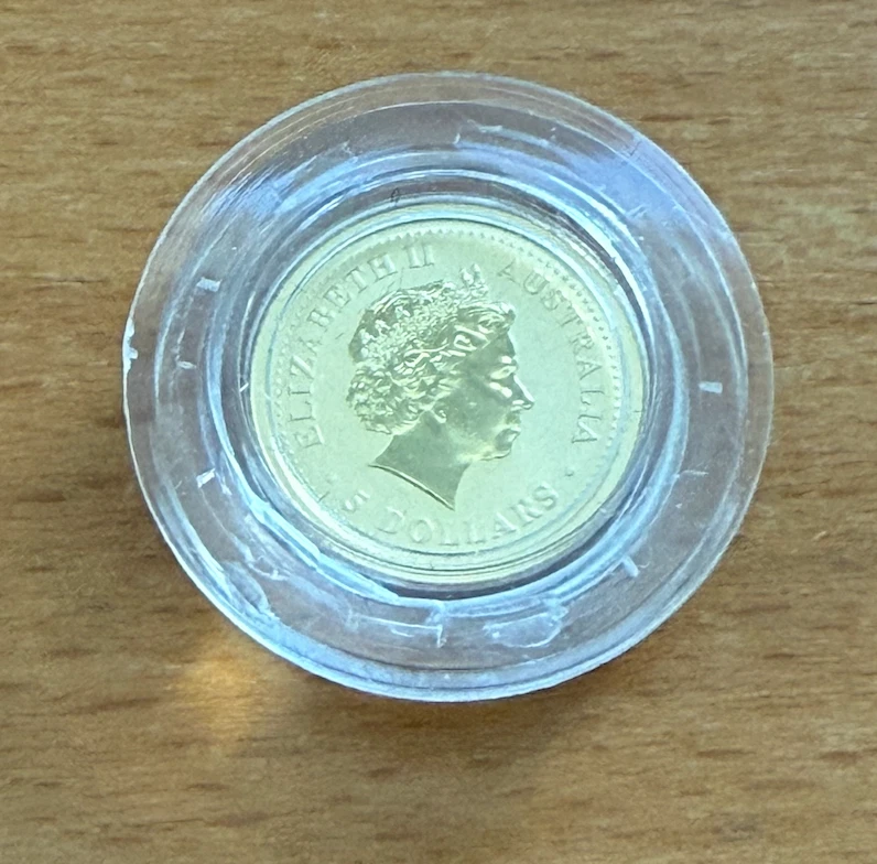 Australia 1999 Gold 1/20 oz $5 UNC Australian Nugget - Image 2 of 2