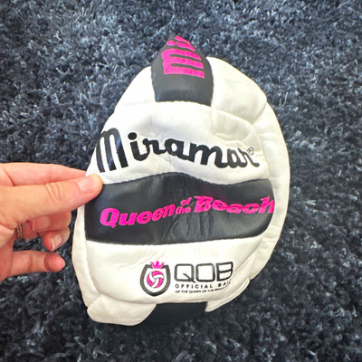 Mikasa Queen of the Beach Size 5 Beach Volleyball White/Gray/Pink Leather
