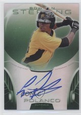 2013 Bowman Sterling Prospect Green Refractor 91/125 Gregory Polanco Auto 2x6