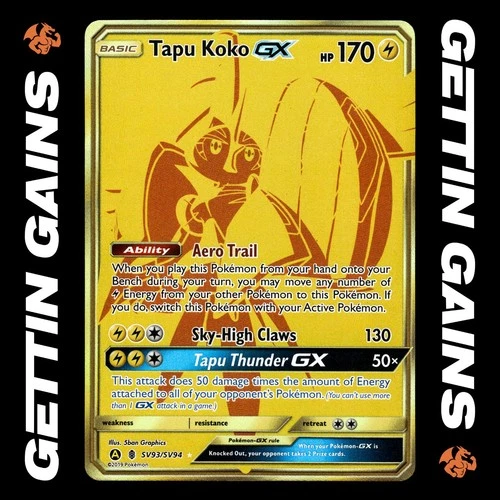 Tapu Koko GX - SV93/SV94 - Secret Rare - Hidden Fates - Pokemon Card - NM/M