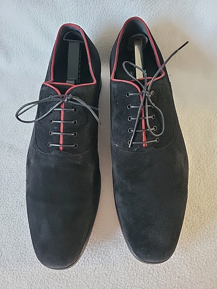 Salvatore Ferragamo Posillipo Black Suede Derby Shoes Mens 10 D Italy Luxury Salvatore Ferragamo Black Suede Men main image 3