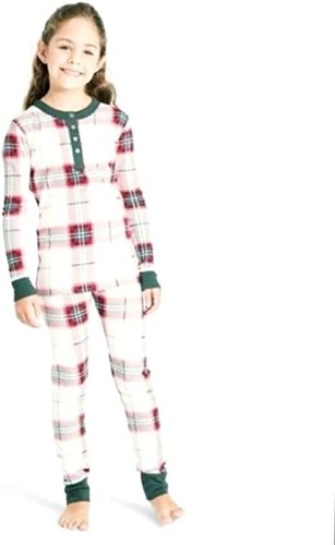Hearth & Hand Holiday 2pc Kids Christmas Pajamas Set, Red Green pajama SZ 10 ***