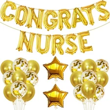 Katchon Congrats Nurse Balloons Banner Set - 16 Inch Pack Of 35 | Nurse Party...