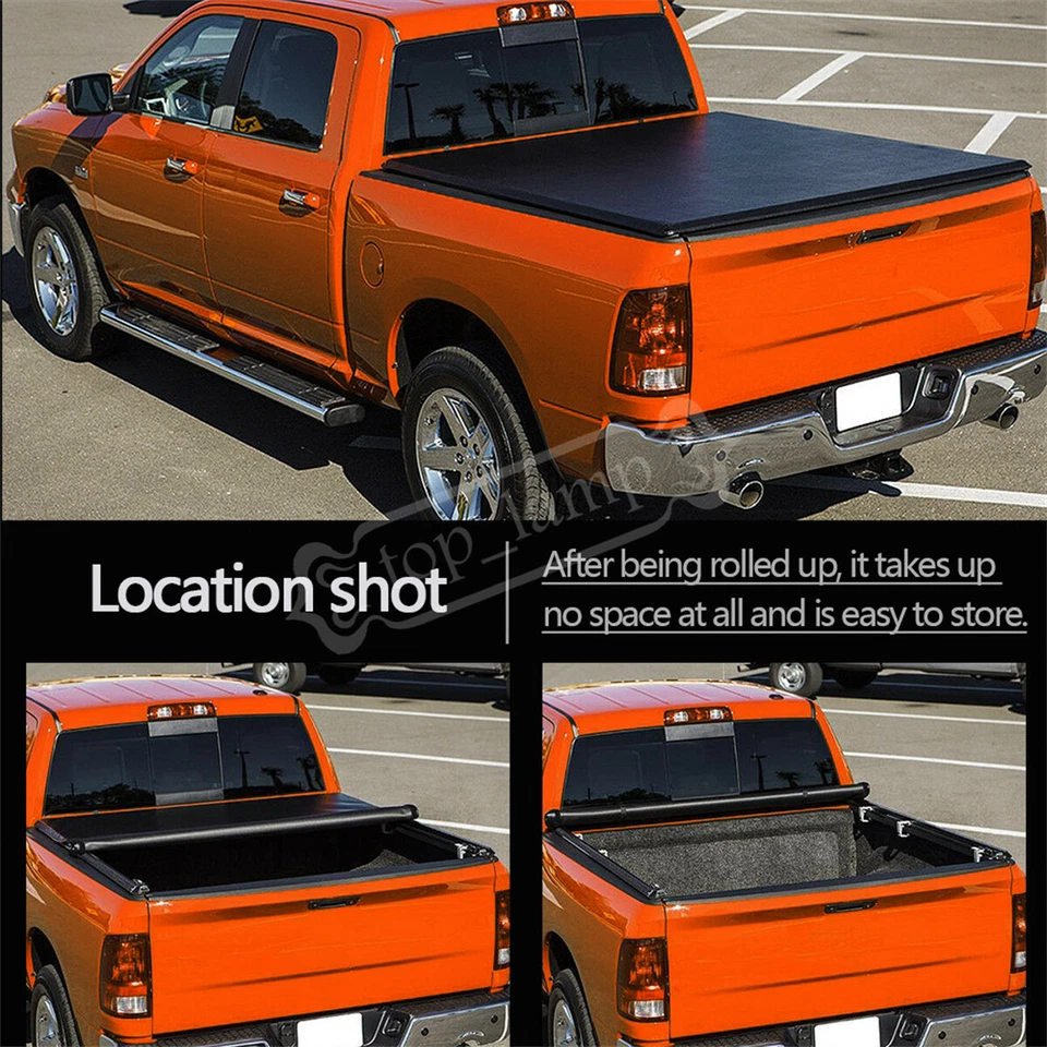 8FT Roll Up Tonneau Cover For Chevy Silverado GMC Sierra 1500 2500 3500HD 07-13 Foto 3 de 4