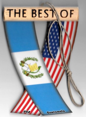 Rear view mirror car flags Guatemala and USA unity flagz for inside the car