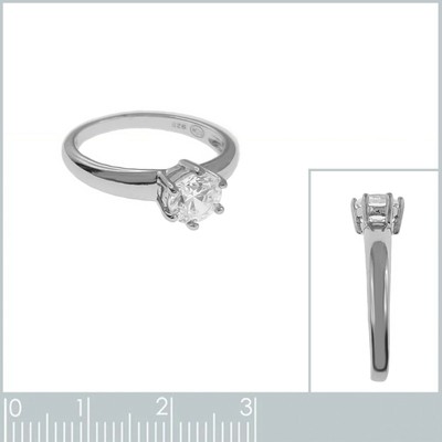 Bague Solitaire Argent 925 Taille 54 - Zircon - Magnifique Et élégante - Neuf Sans Emballage