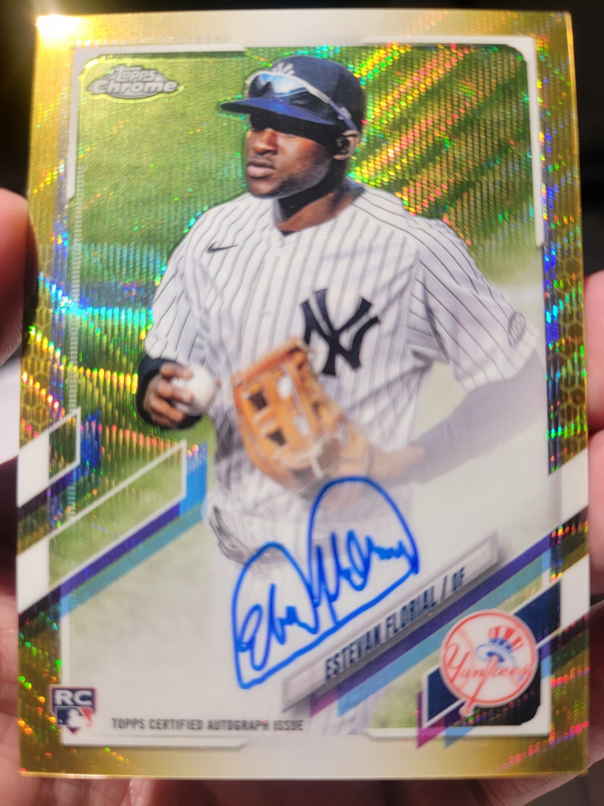 Estevan Florial âš¾ 2021 Topps Chrome RC Gold Wave Refractor Auto 50/50 Rookie