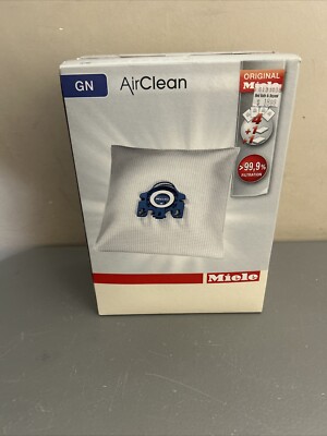 Miele Original AirClean Vacuum Cleaner Dust Bag Type GN, 4 Bags, 2 Filters- New