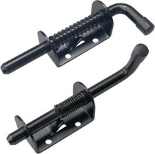 2 PCS Heavy Duty Spring Bolt Latches Black Spring Gate Latch,Spring Loaded Door