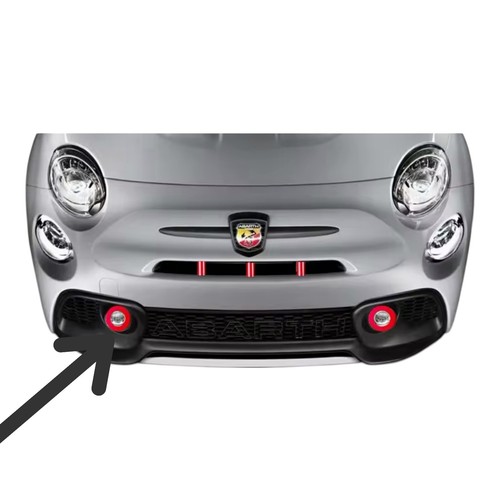 Abarth Fog Light Trim Covers / Surrounds | 595 Series 3 & 4 | Red 500 695 - Picture 4 of 4