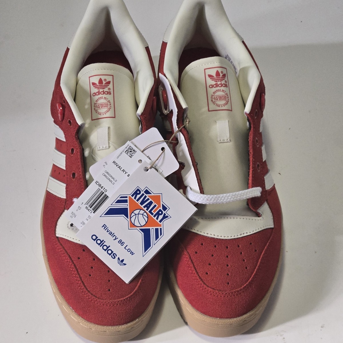 ID8410] Adidas Men's RIVALRY 86 LOW Better Scarlet/White