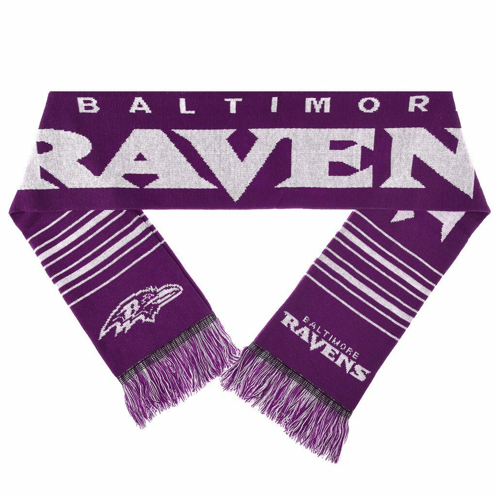 Коллекционный шарф Forever Collectibles NFL Mens Baltimore Ravens с большим акриловым логотипом, фиолетовый