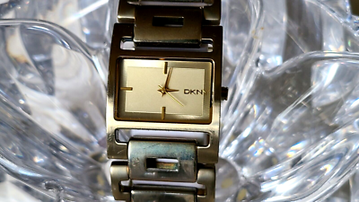 DKNY NY4658 Women's Rectangle Links Watch Gold Tone Bracelet Gold