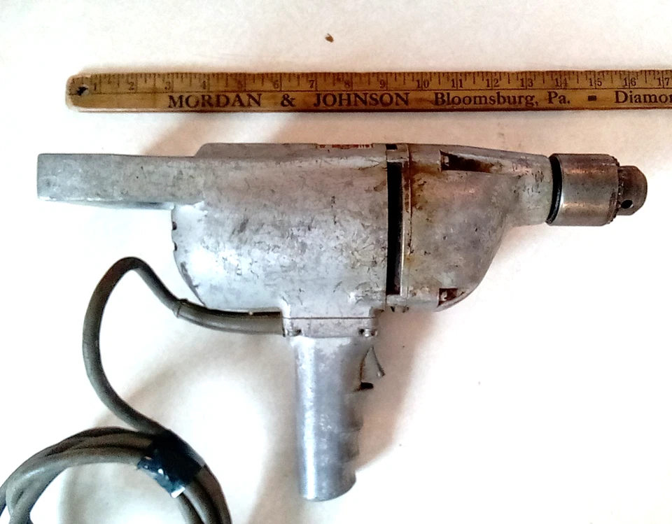 Огромный винтажный электрический сверлильный инструмент Dunlap Sears & Roebuck большой 1/2 дюйма с превосходным патроном - Изображение 4 из 4