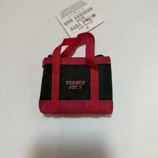 NEW Trader Joe's Micro Tote with Grocery Bag (2-in-1 Reuseable Bags), Red &Black