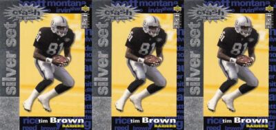 (3) 1995 Coll. Choice Crash The Game Silver Football #C23 Tim Brown Lot