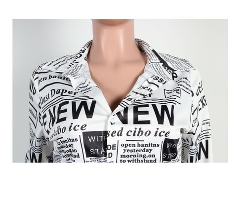 USA-Women-Letter-Print-Long-Sleeve-Blouses-Shirts-Turn-Down-Neck-Mini-Dress-T