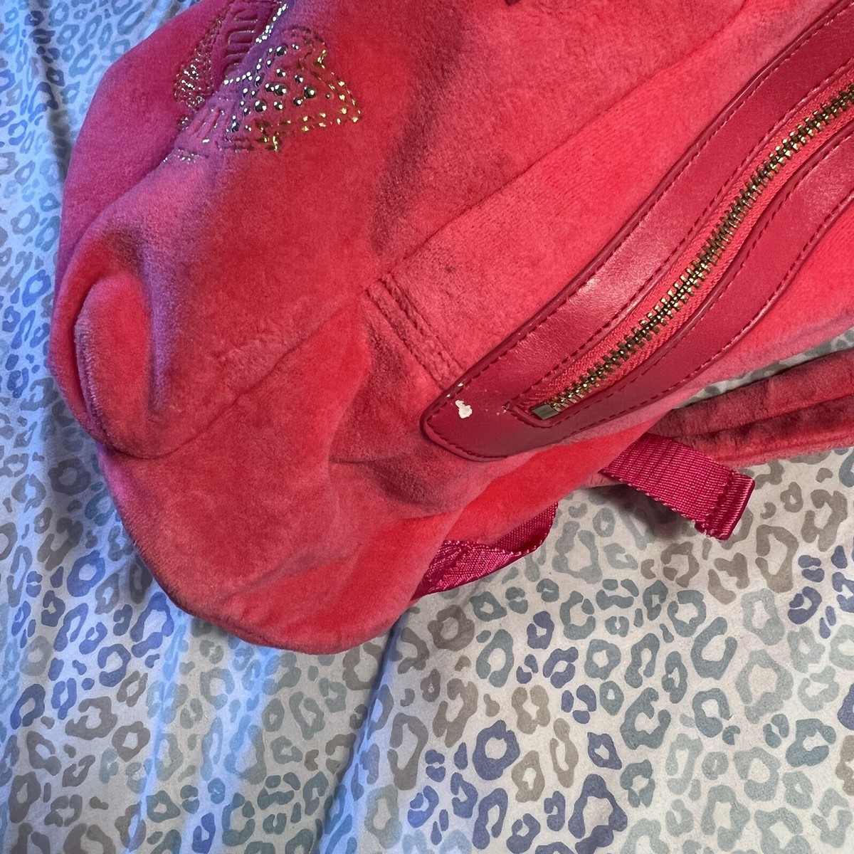 Vintage y2k pink velour juicy couture backpack Vintage Pink Juicy Couture Backpack Purse Bag Y2K Velour  main image 4