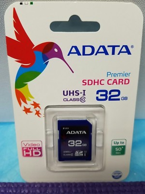 ADATA Premier SDHC 32GB UHS-I Class 4 Memory Flash Card-ASDH32GUICL10-R-LOT OF 2