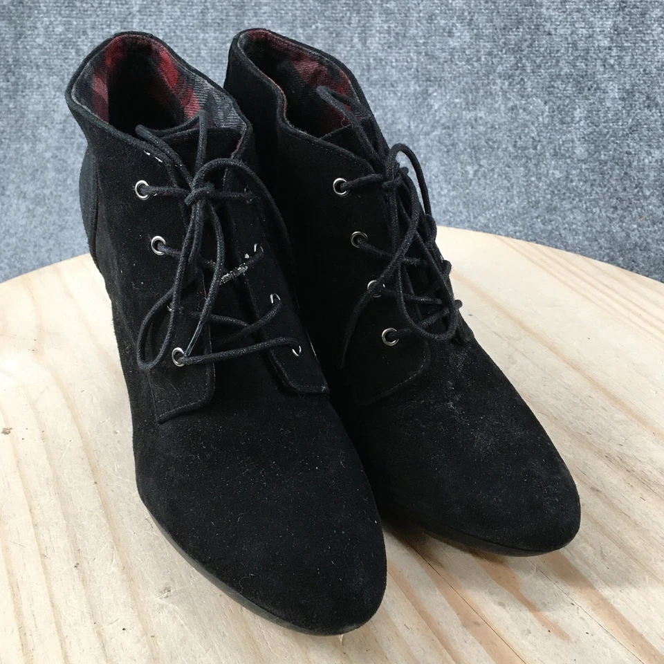 Botas Bandolino Mujer 10 M Garett Botines Tacones Negro Gamuza Con Cordones Foto 3 de 4