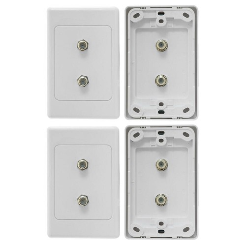 2PK Wall Plate Twin F Type F Socket for TV Antenna/Aerial Foxtel