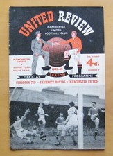 MANCHESTER UNITED v ASTON VILLA 1957/1958 *VG Cond Programme + Token - Munich*