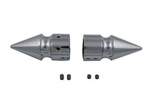 HARLEY Chrome Front Axle Cover Set Pike Style fits 1988-2003 FLT,  1972-1984 FL,