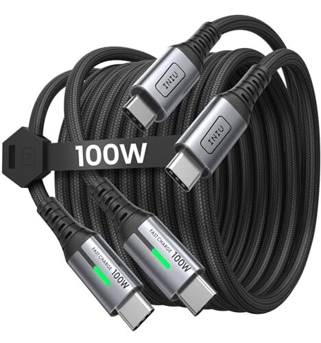 USB C to USB C Cable 6.6ft 2-Pack 100W USB C to C Fast Charging Cord Braided ...