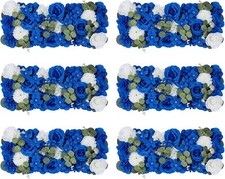 6 pcs Royal Blue White Artificial Wedding Dining Table Flower Centerpieces
