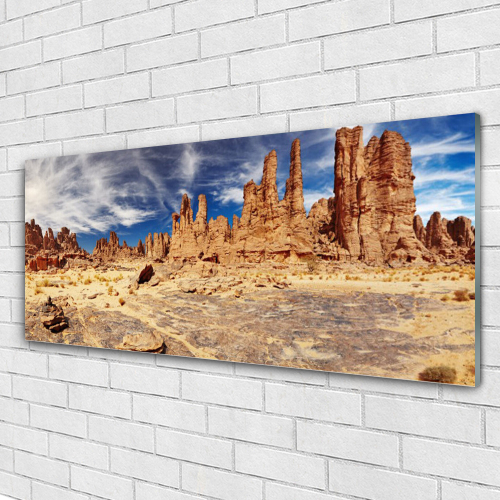 Tulup Art mural en verre Désert 125x50 - Décoration Murale Grand Format Premium
