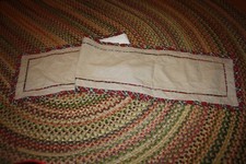 Holiday Table Runner 74 x15 bella Red Green Plaid Trim with tan top EUC