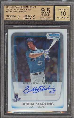 Bubba Starling ROYALS 2011 Bowman Chrome Draft Rookie rC BGS 9.5 Auto 10 Gem - 第 1/1 張圖片