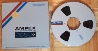 1 x AMPEX 373 20:20+ 26,5 cm 1/4 Inch Reel to Reel with Tape + Box Silver ! # 2