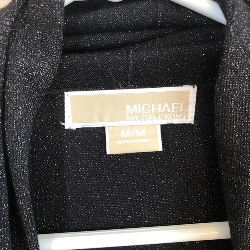 MICHAEL KORS Glitter Tank Top & Open Front Cardigan 2fer One Piece LS Size M - Picture 2 of 5