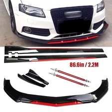 Front Bumper Lip Splitter Spoiler Side Skirt FOR AUDI A4 S4 Body Kit